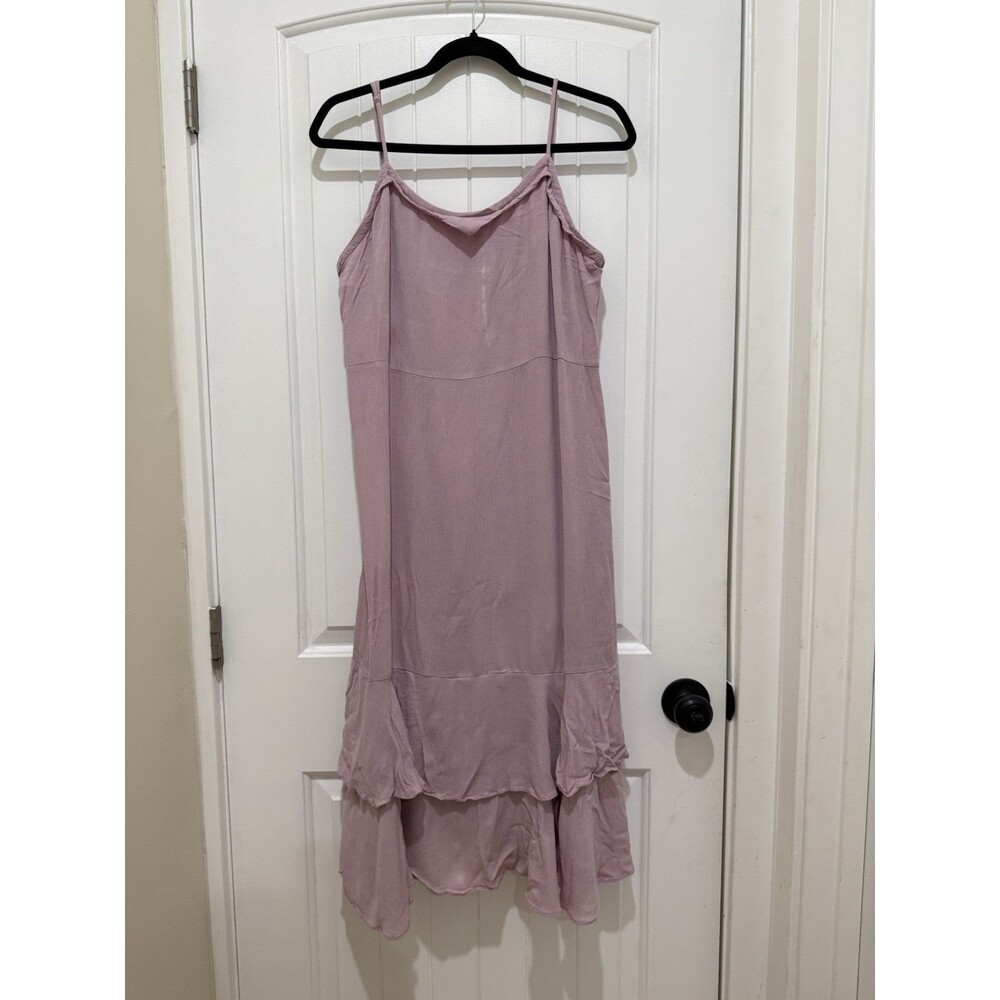 Lauren Conrad Pastel Lavender Spaghetti Strap Maxi Tier Ruffle Dress Sz XL